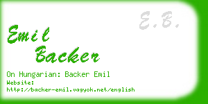 emil backer business card